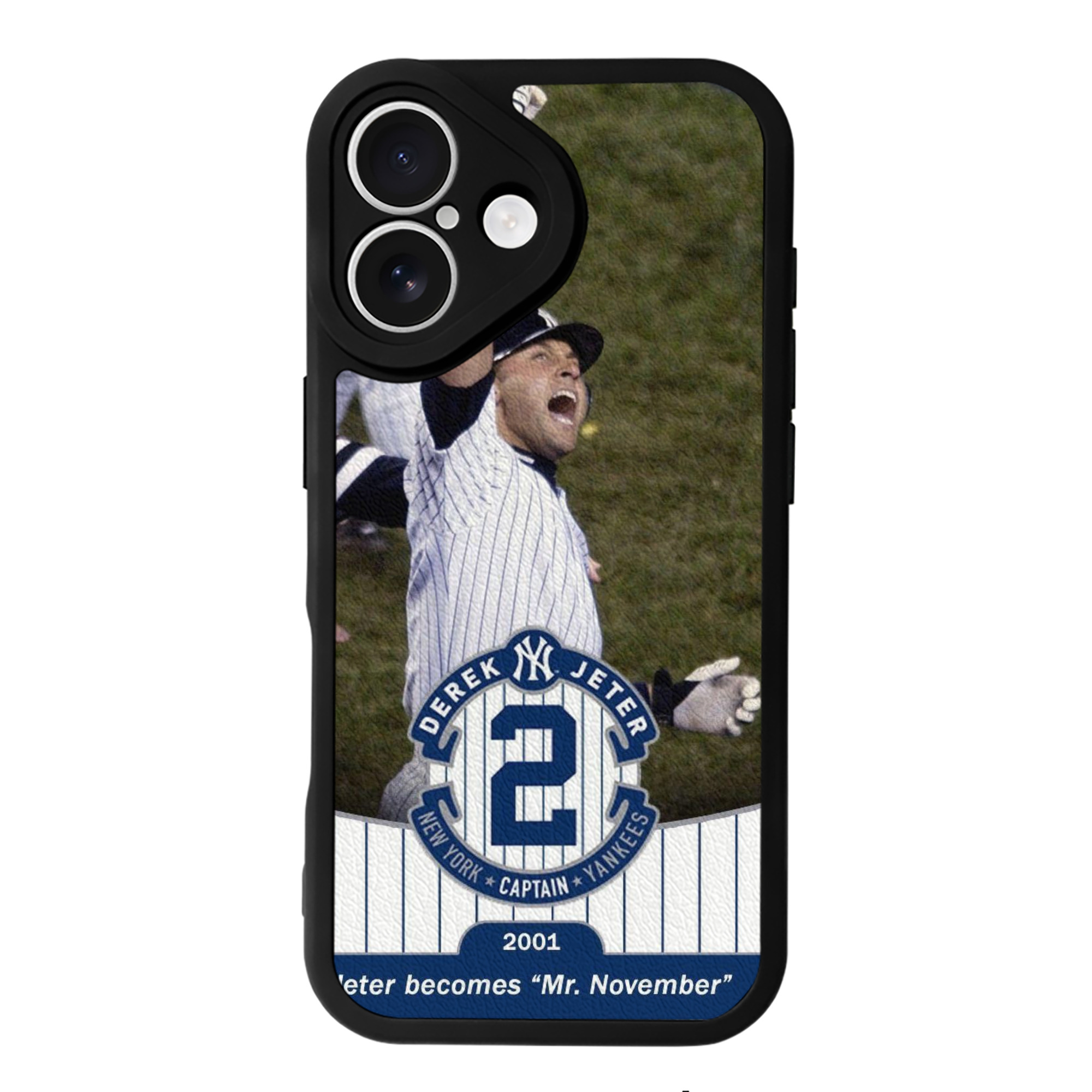 Derek Jeter 87 IPhone 16 Silicone Leather Case – UV Print, Lambskin Texture – Perfect Fit, Wireless Charging Compatible, Scratch Resistant, Precise Cutouts – Stylish Protection For IPhone 16